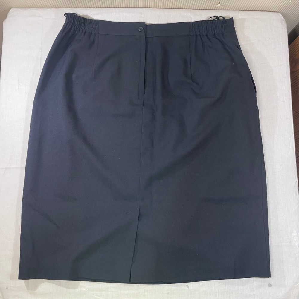 Karen Scott II Black Pencil Skirt Plus Size 22W Elastic Waist Career Workwear